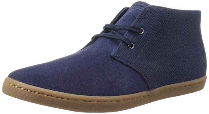 Fred Perry Men's Byron Mid Suede Woven Canvas Chukka Boot