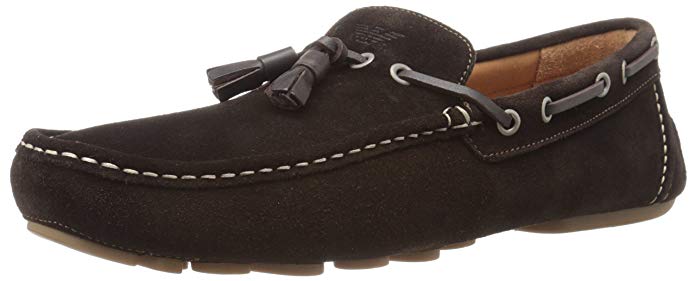 Armani Jeans Men's Suede Loafer with Tassel Slip-On Loafer