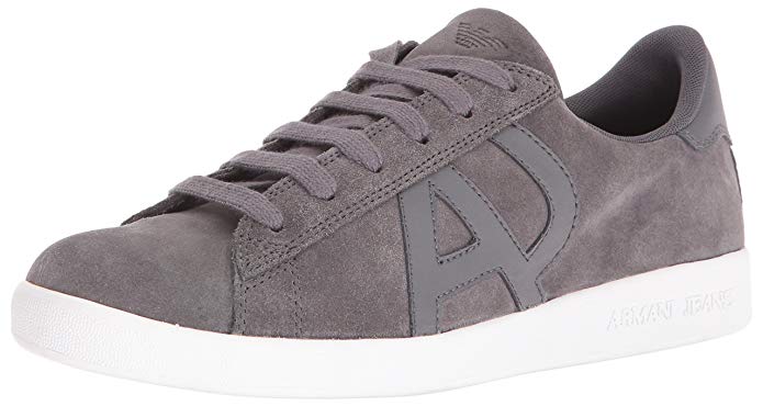 ARMANI JEANS Men's Low Top Suede Lace Up Logo Sneaker