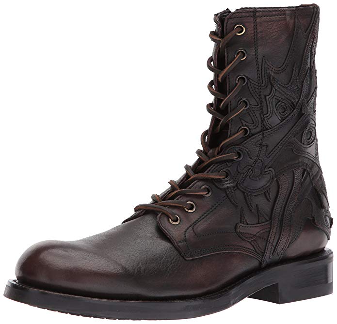 FRYE Men's Folsom Combat Wolf Tattoo Boot