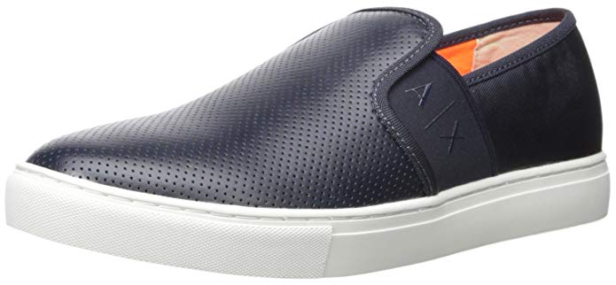 A|X Armani Exchange Men's Microperf Pu Slip on Fashion Sneaker