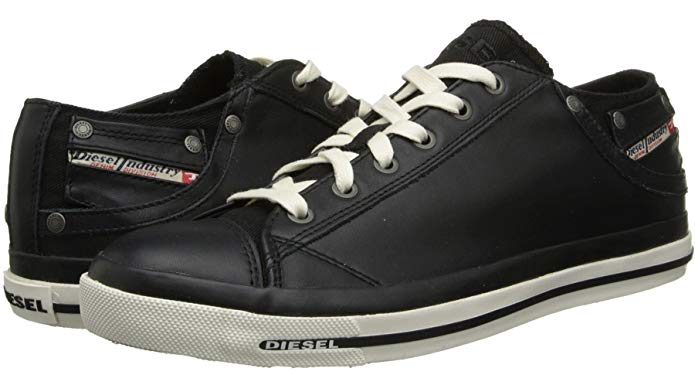 Diesel Exposure Low I Black White Leather Mens New Trainers Shoes Boots