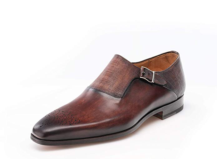 Magnanni Saburo Midbrown Men's Monk Strap Shoes