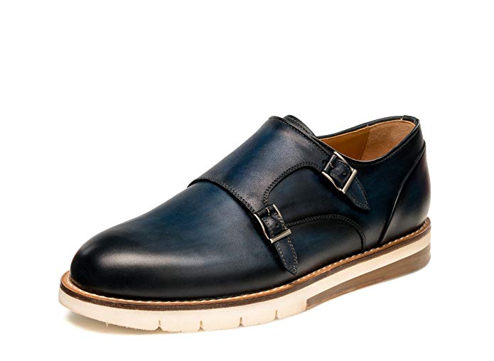 Magnanni Julian Navy Men's Monk Strap Shoes