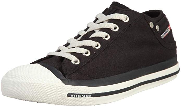 Diesel Exposure Low Black White Mens Canvas New Trainers Shoes