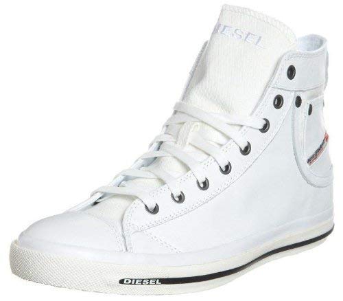 Diesel Exposure I White Black Leather Mens New Hi Trainers Shoes Boots