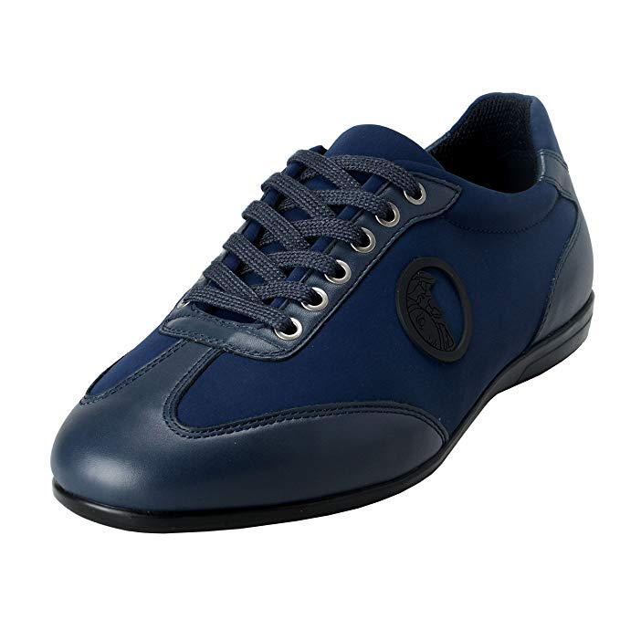 Versace Collection Men's Blue Leather Fashion Sneakers Shoes US 11 IT 44;