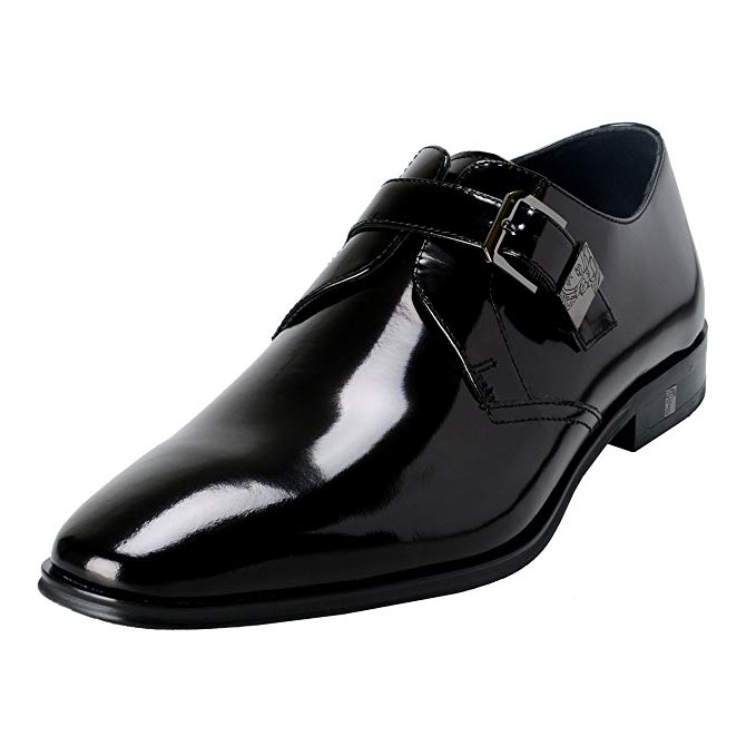 Versace Collection Men's Black Polished Leather Loafers Shoes US 9 IT 42;